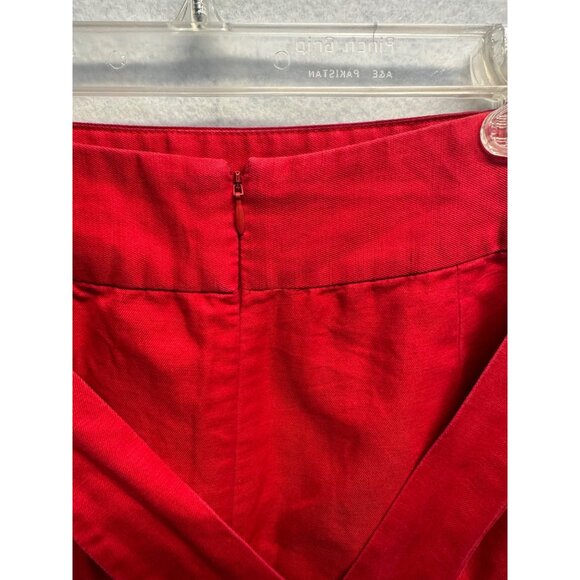 Banana Republic Red Linen-Blend Tie-Waist Skirt Size 2 - Picture 9 of 9